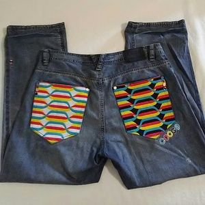 Retro Coogi distressed embroidered jeans 40x43